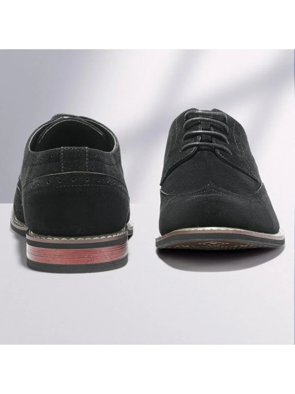 Men's Suede Black Cap Toe Wedding Work Wear Office Business Oxford Dress Shoes
